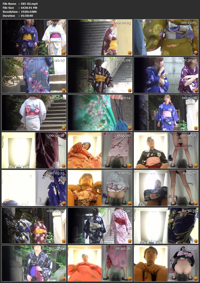 [E85-02] ジェイド 浴衣トイレバックフルショット隠撮 Voyeur Defecation